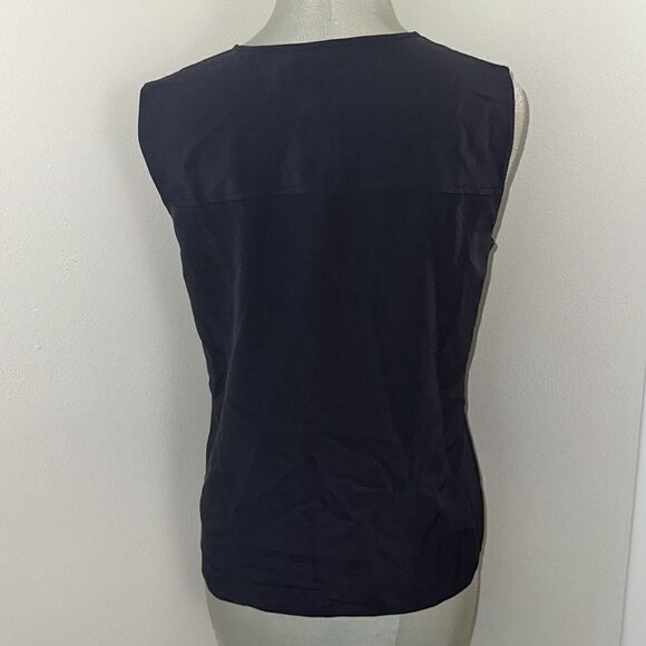 Tory Burch 100% silk navy blue shell tank blouse 4 - Picture 4 of 8